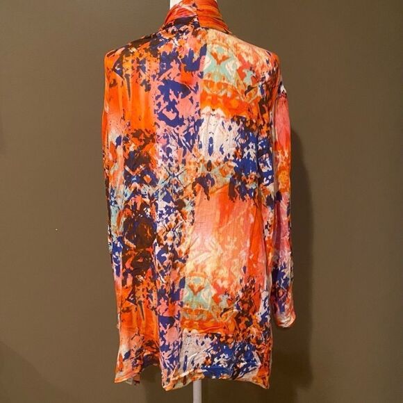 Life Style Tie Dye Kimono Size 1X - Picture 5 of 10